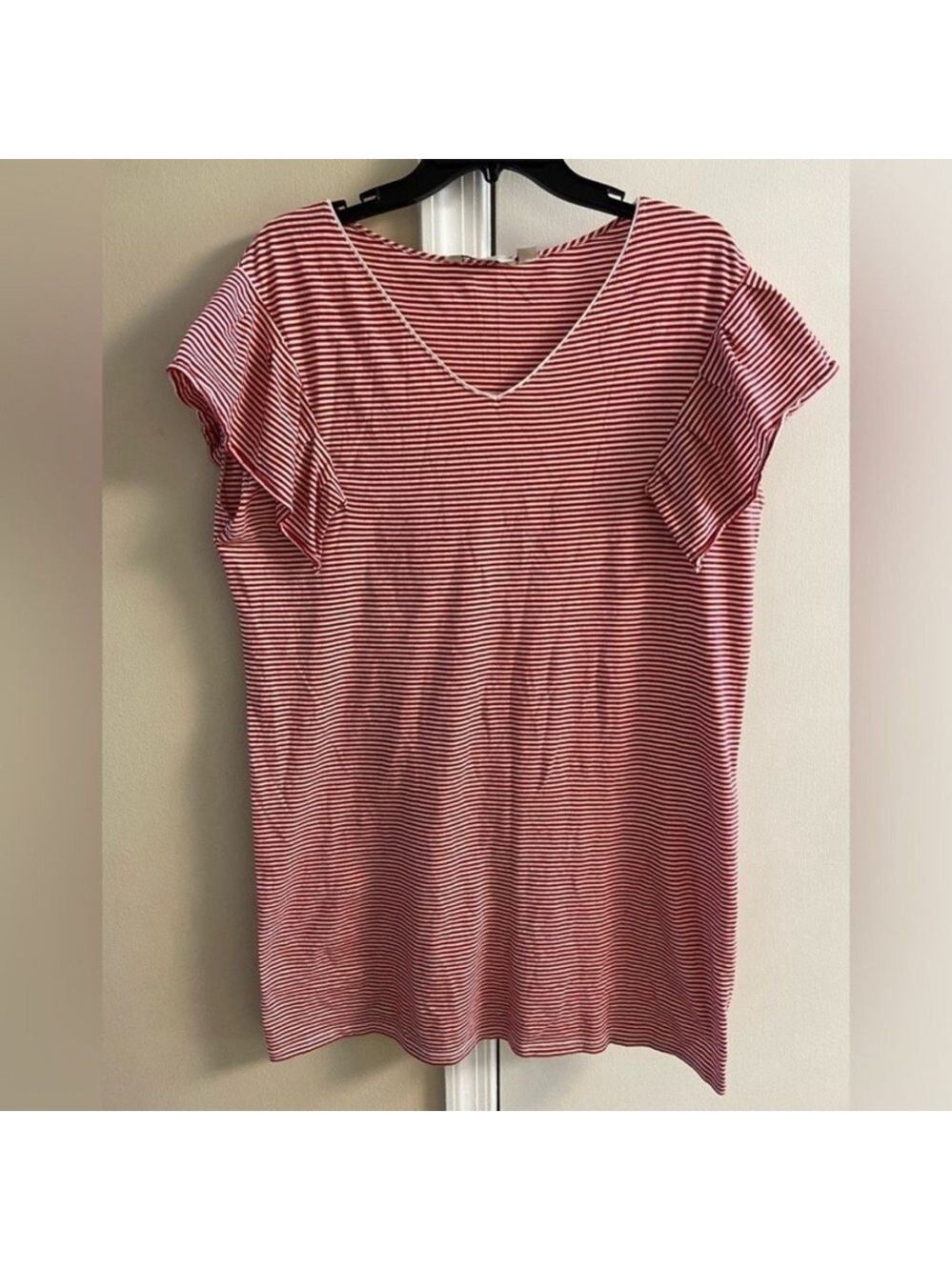 Vineyard Vines Red and White Striped Short Sleeve mini dress Medium